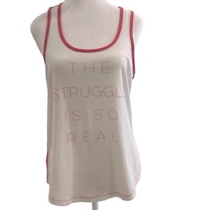 “The struggle is so real” workout tank | large